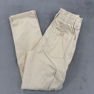 Ga High Rise Utility Cargo Pants Long Tan Cotton Stretch Womne's Size 8 L